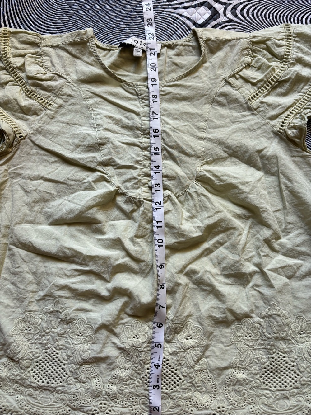 Yellows Eyelet Button-Front Blouse - Picture 3 of 7